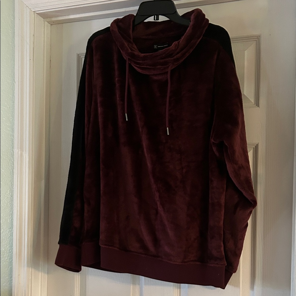 INC International Concepts Burgundy Velvet Puffer Jacket